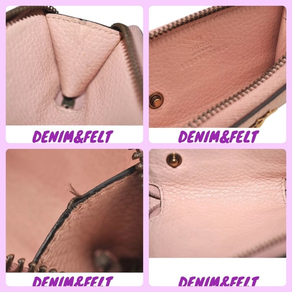 🐝GUCCI Pink Cellarius Calfskin Blind For Love Animalier Zip  Key Case/Pouch - Picture 6 of 16